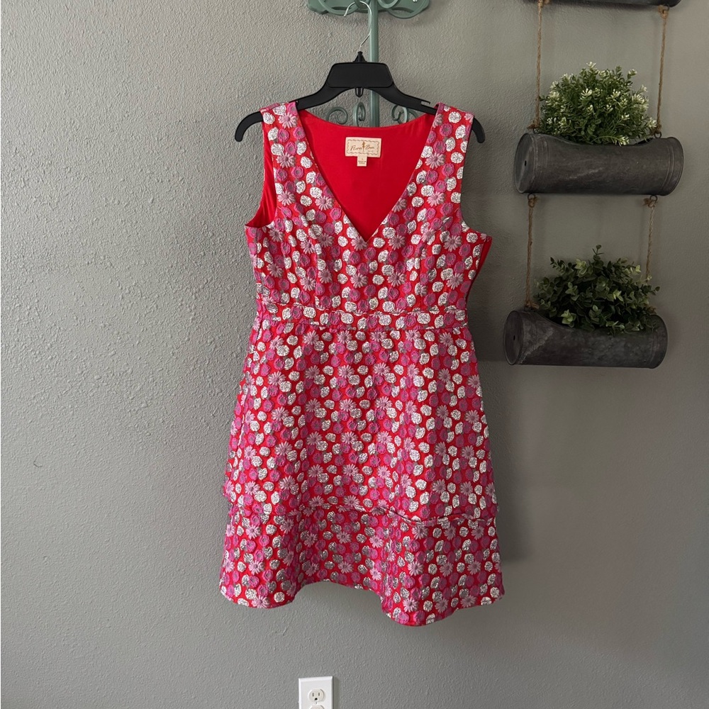 Flora Bea NYC Floral V-Neck Mini Dress size L NWOT